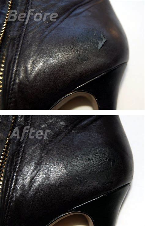 how to fix fake leather shoes|fixing scuffs on leather boots.